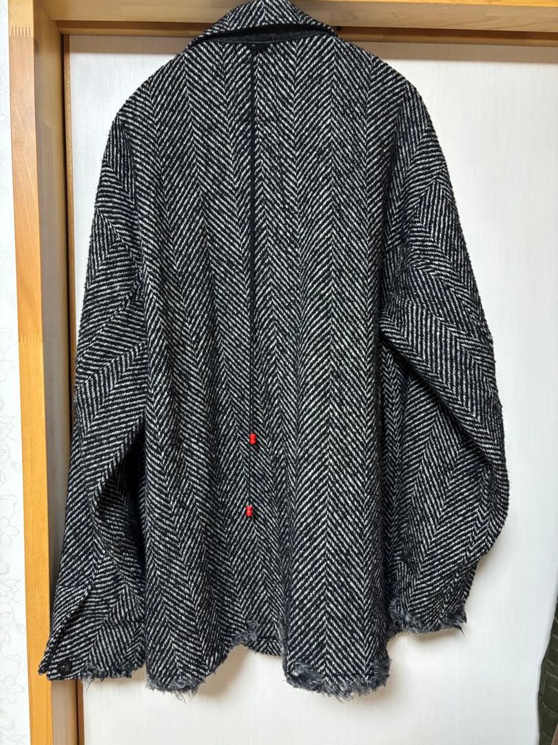 ジャケット・アウター ANCELLM DAMAGE WOOL HERRINGBONE COVERALL
