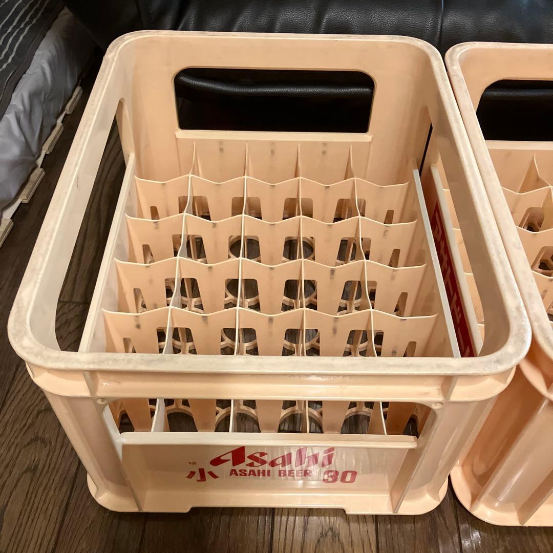 美品　ビールケース　3個　小瓶アサヒビール　昭和レトロ　コンテナ ボックス