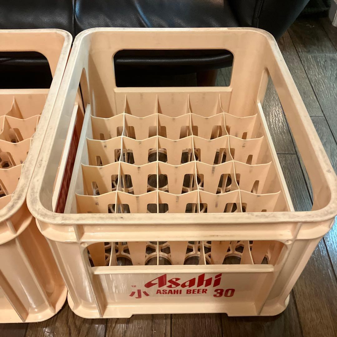 美品　ビールケース　3個　小瓶アサヒビール　昭和レトロ　コンテナ ボックス