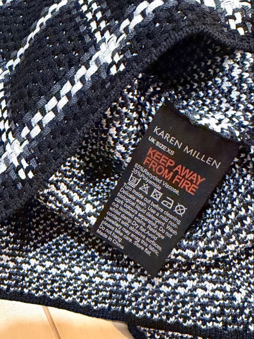 ほぼ未使用　KAREN MILLEN ニット　チェック　ワンピース