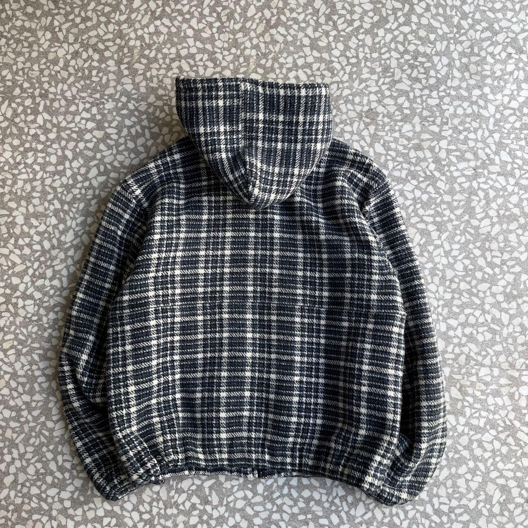 【短丈ボックス、フランネルワークジャケット】stussyアウター古着ストリートM
