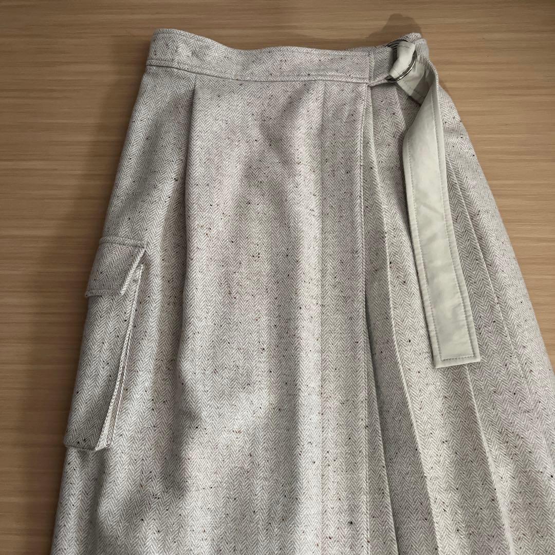未使用✨✨アンクレイブ　ベージュ ネップツイードスカート サイズ1