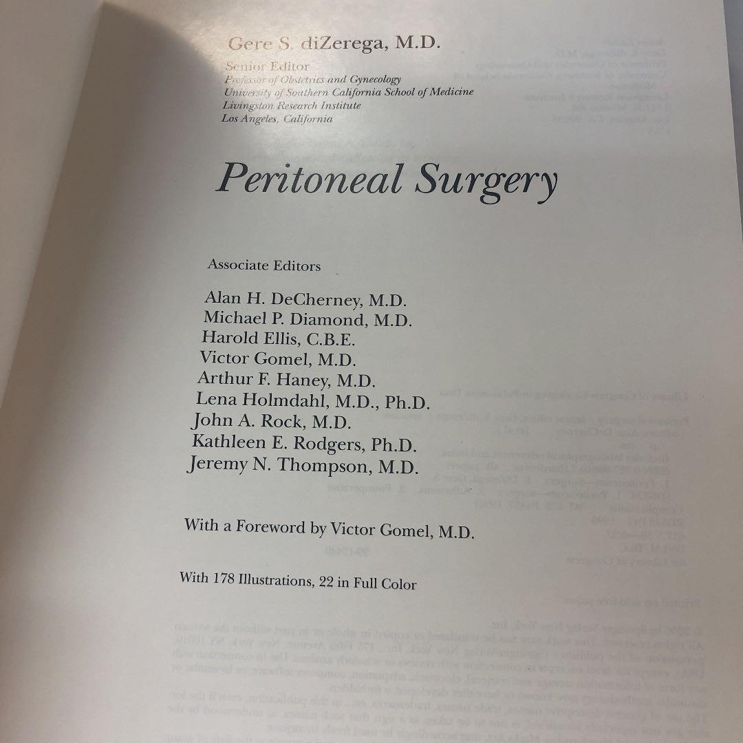 Peritoneal Surgery   医学書