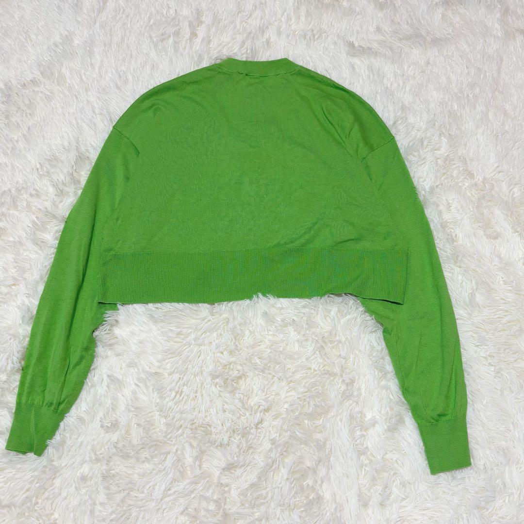 ENFOLD クロップドカーディガン シルク混23SS グリーン 38