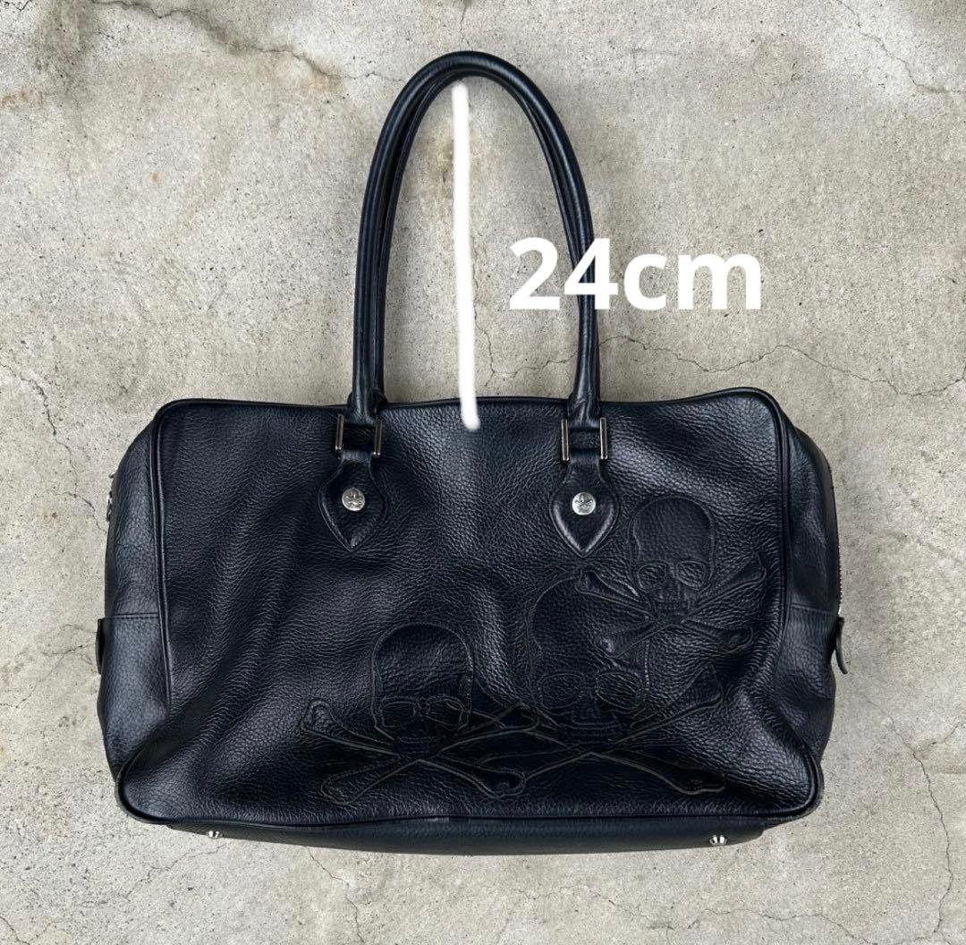 00s “roen” real leather skull hand bag