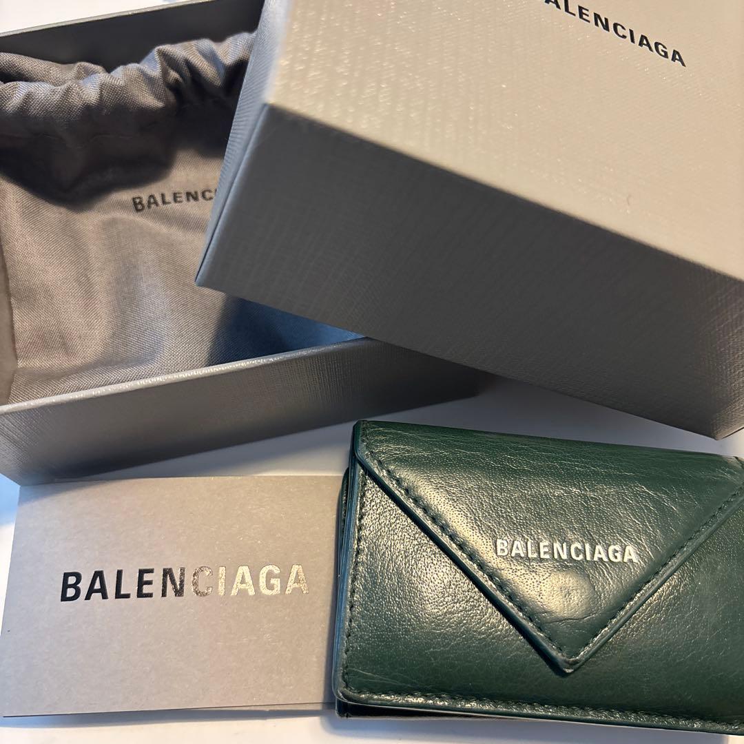 BALENCIAGA グリーン 三つ折り財布