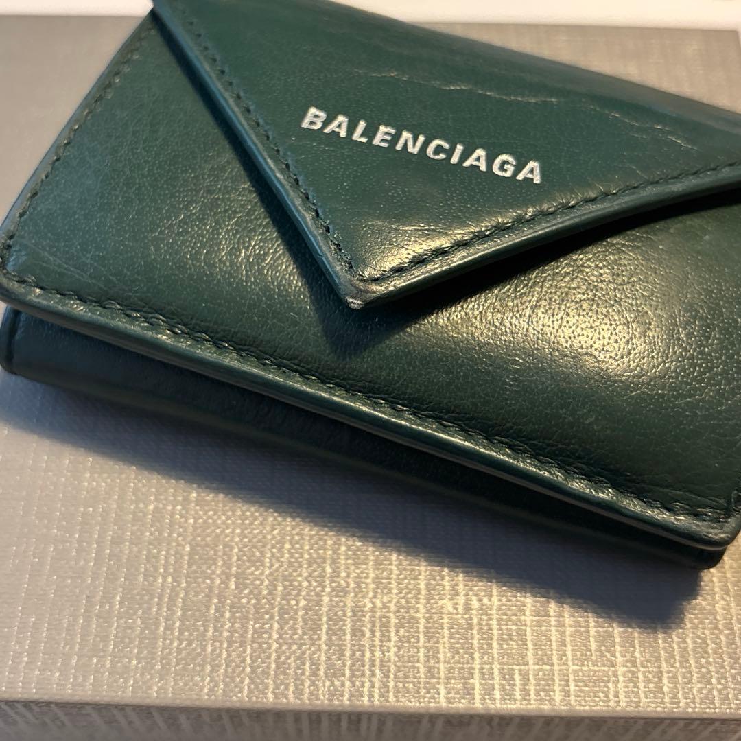 BALENCIAGA グリーン 三つ折り財布