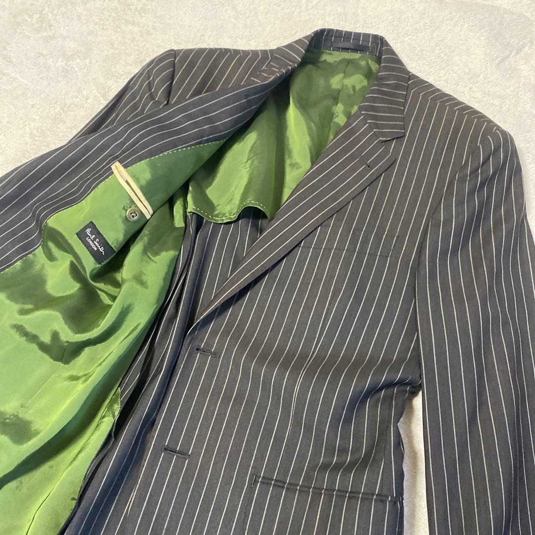 PAUL SMITH ウール シルク ストライプ スーツ ジャケット シングル