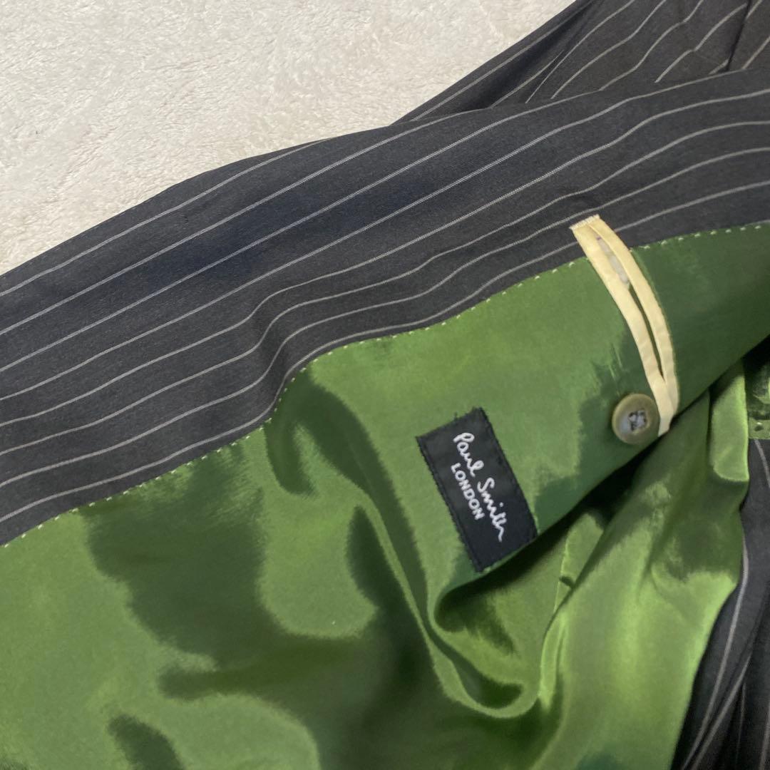 PAUL SMITH ウール シルク ストライプ スーツ ジャケット シングル
