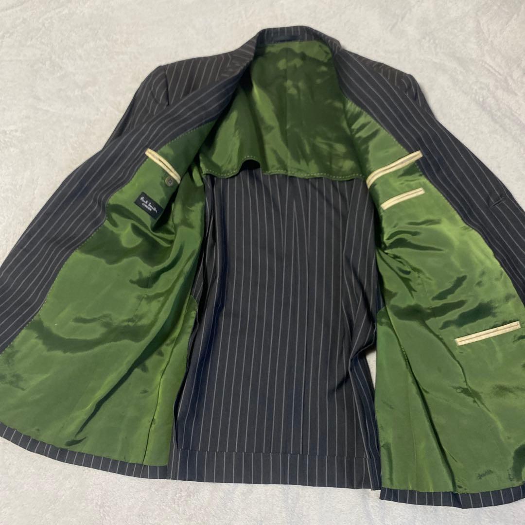 PAUL SMITH ウール シルク ストライプ スーツ ジャケット シングル