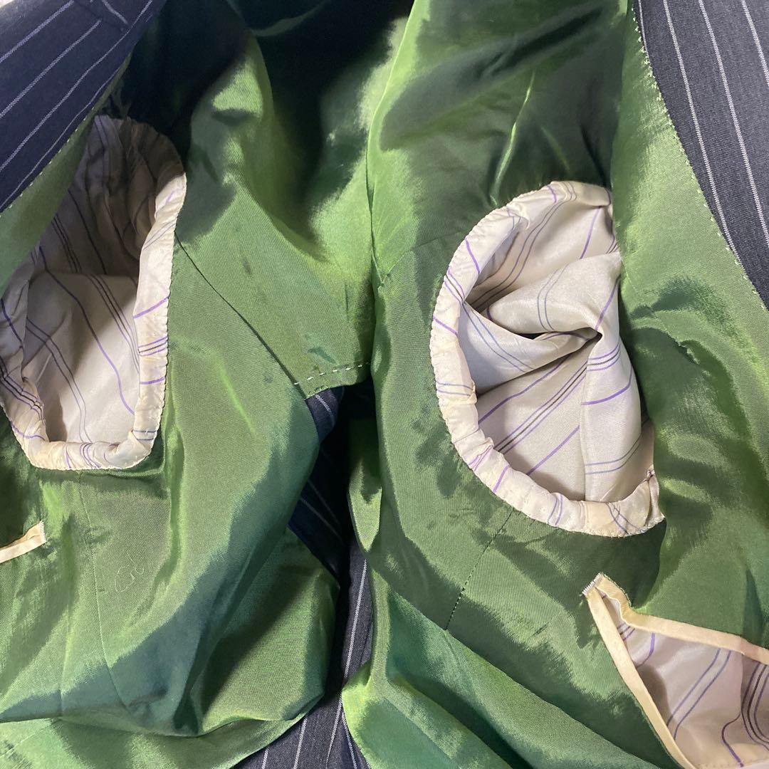 PAUL SMITH ウール シルク ストライプ スーツ ジャケット シングル