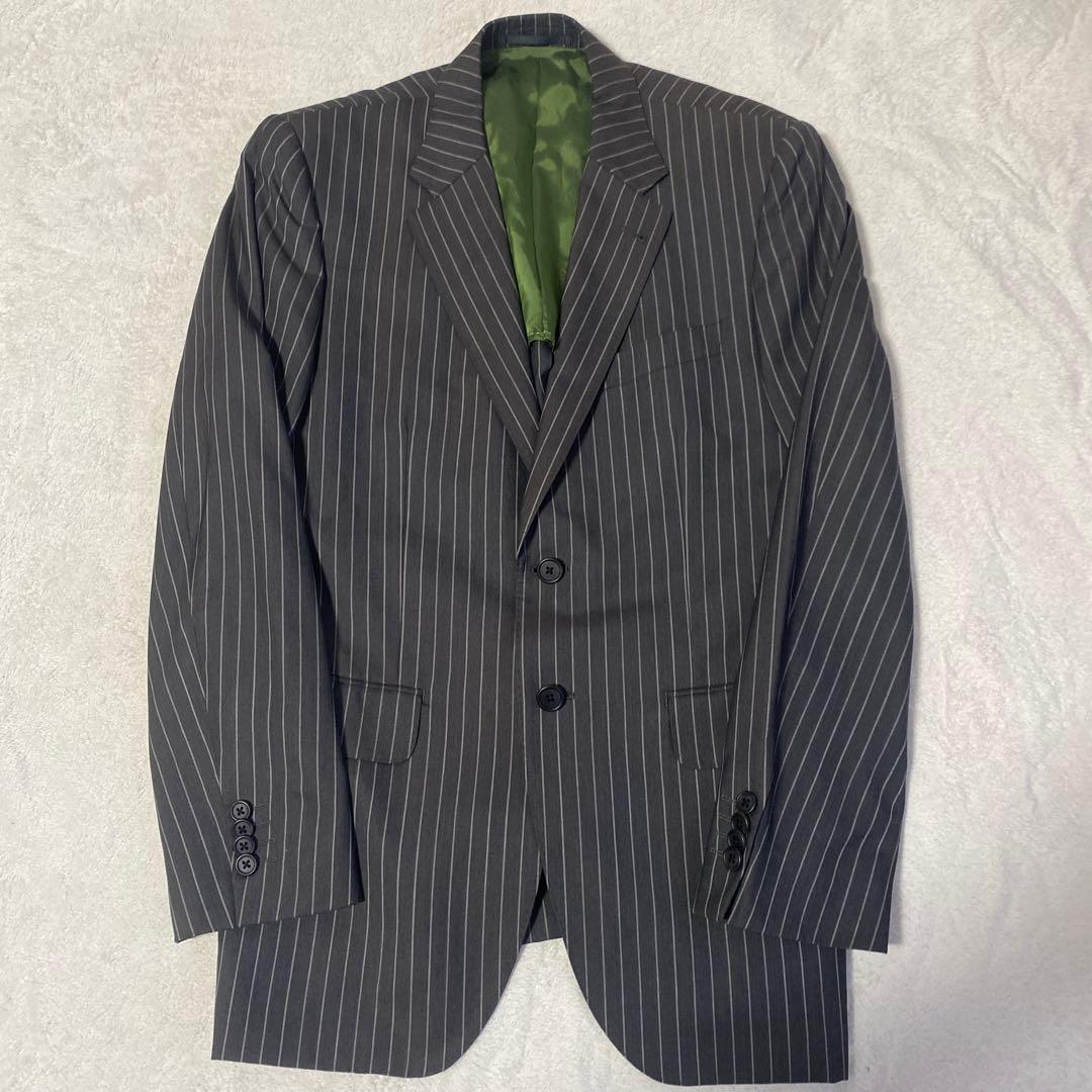 PAUL SMITH ウール シルク ストライプ スーツ ジャケット シングル