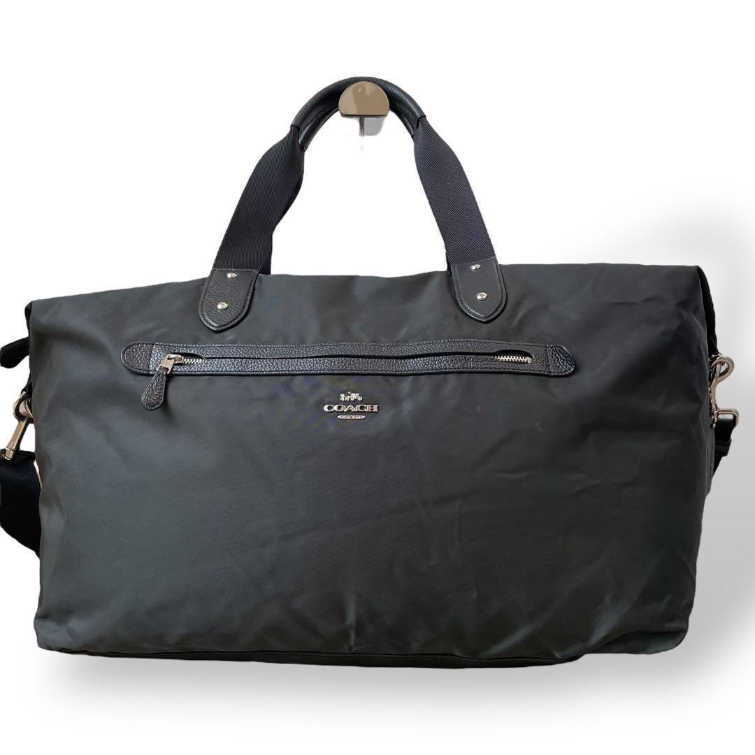 美品 COACH コーチ★2way 馬車ロゴ ナイロン レザー ボストンバッグ