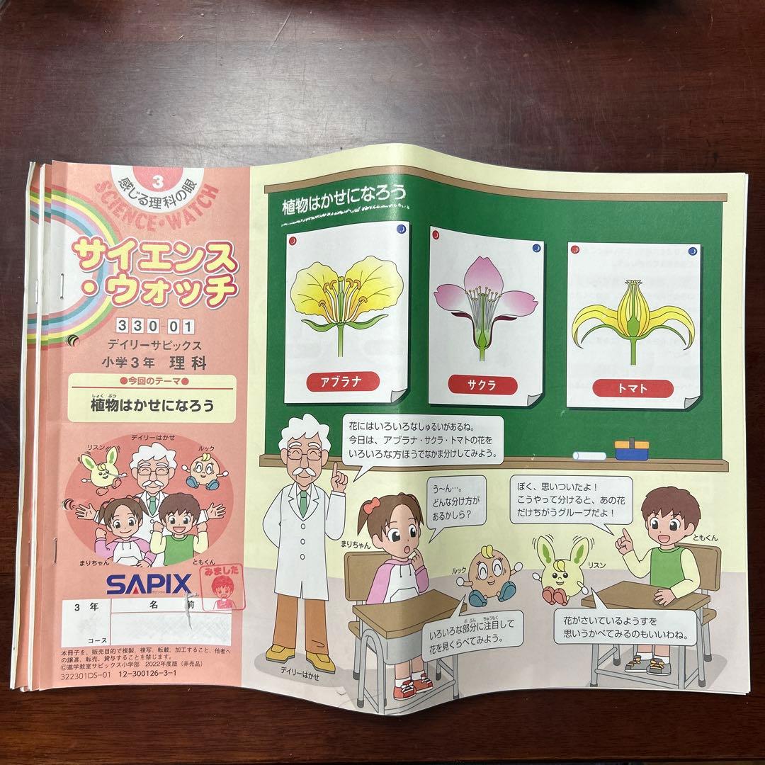 ㉒AB SAPIX サピックス 3年　理科　ディリーサピックス　フルセット