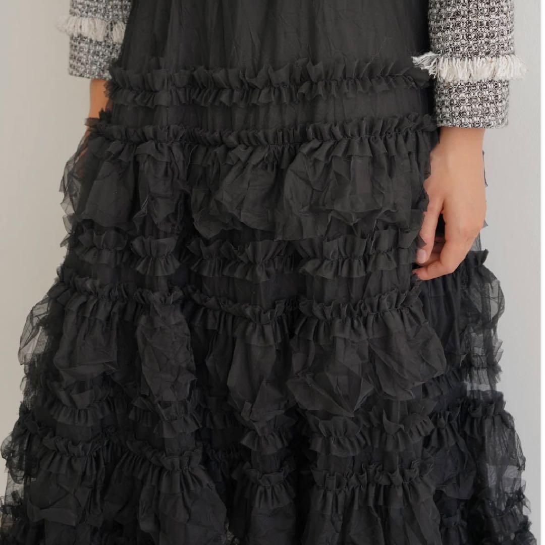 【Acka. 】tulle long skirt サイズ1 ブラック