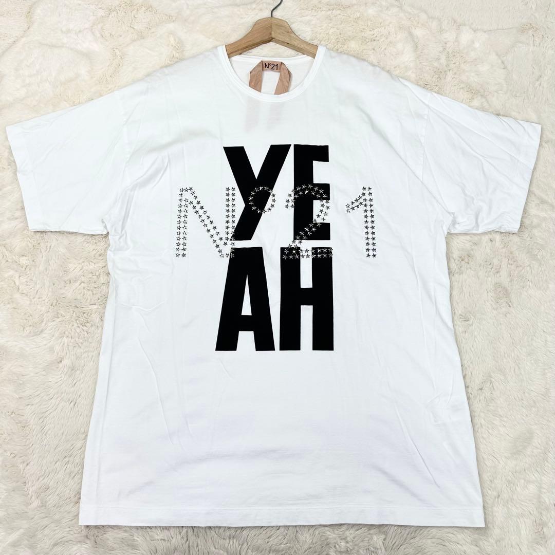 ✨美品✨N°21 YEAH スタッズ ロゴTシャツ 白 イタリア製 綿100%