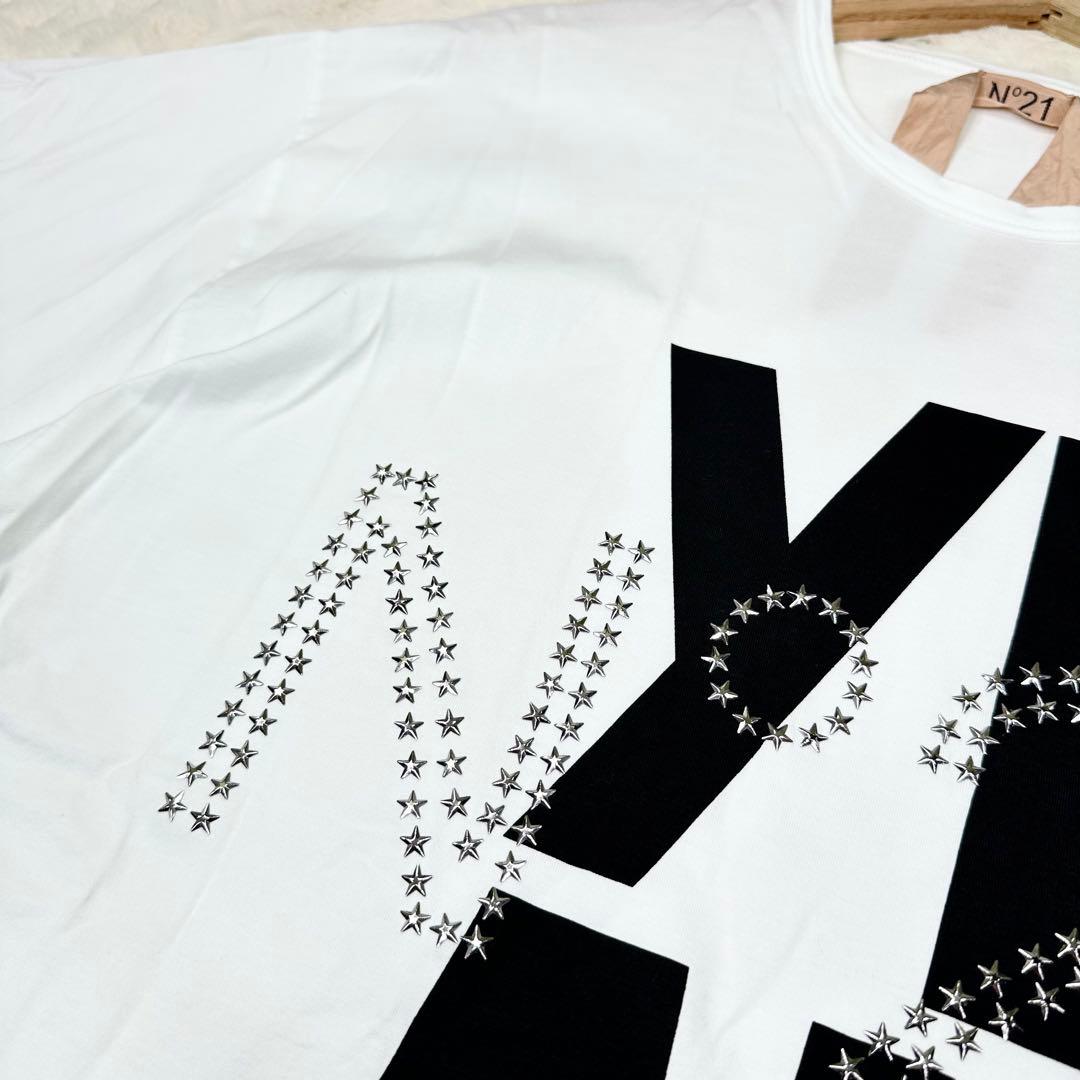 ✨美品✨N°21 YEAH スタッズ ロゴTシャツ 白 イタリア製 綿100%