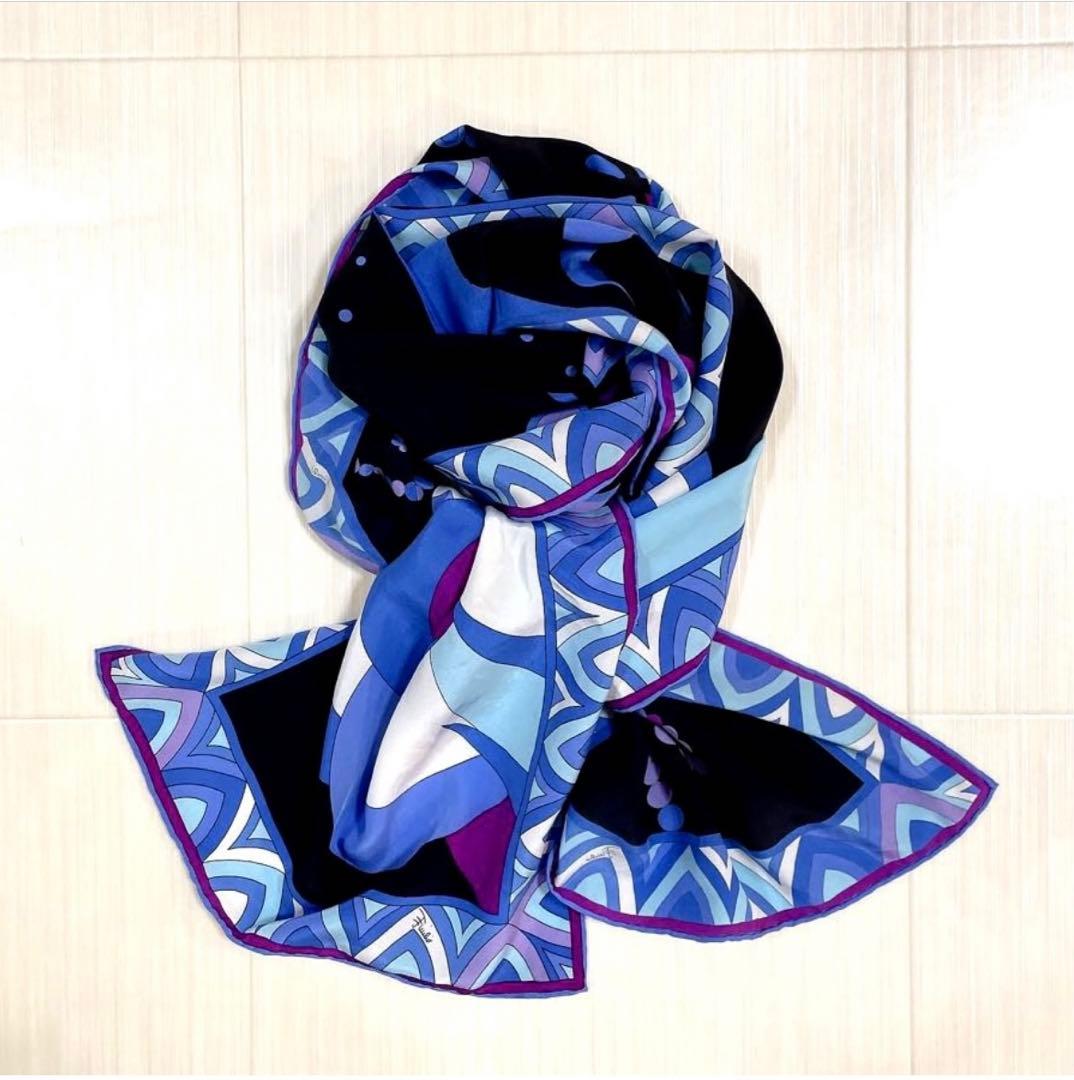 EMILIO PUCCI ロングストール プッチ柄 シルク100%