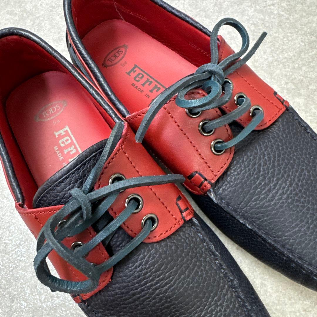 TOD'S × Ferrari コラボ ドライビングシューズ レザー バイカラー