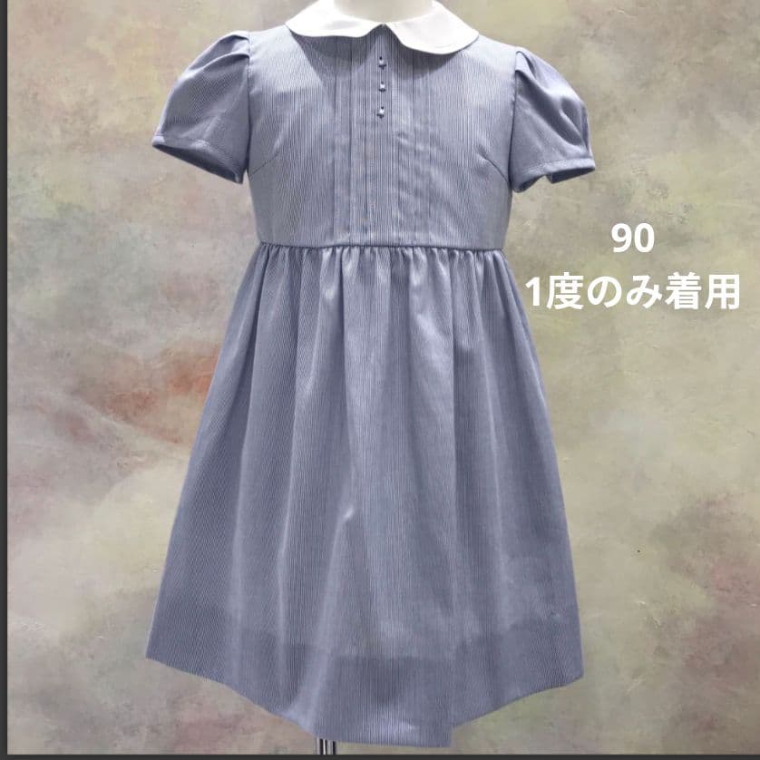 familiar　定価25000円ほど　一度着用　ワンピース90 ブルー