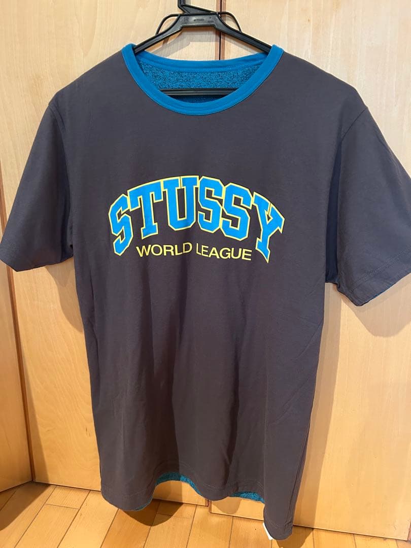 Stussy 青✖️茶リバーシブルTシャツ 未使用タグ付き