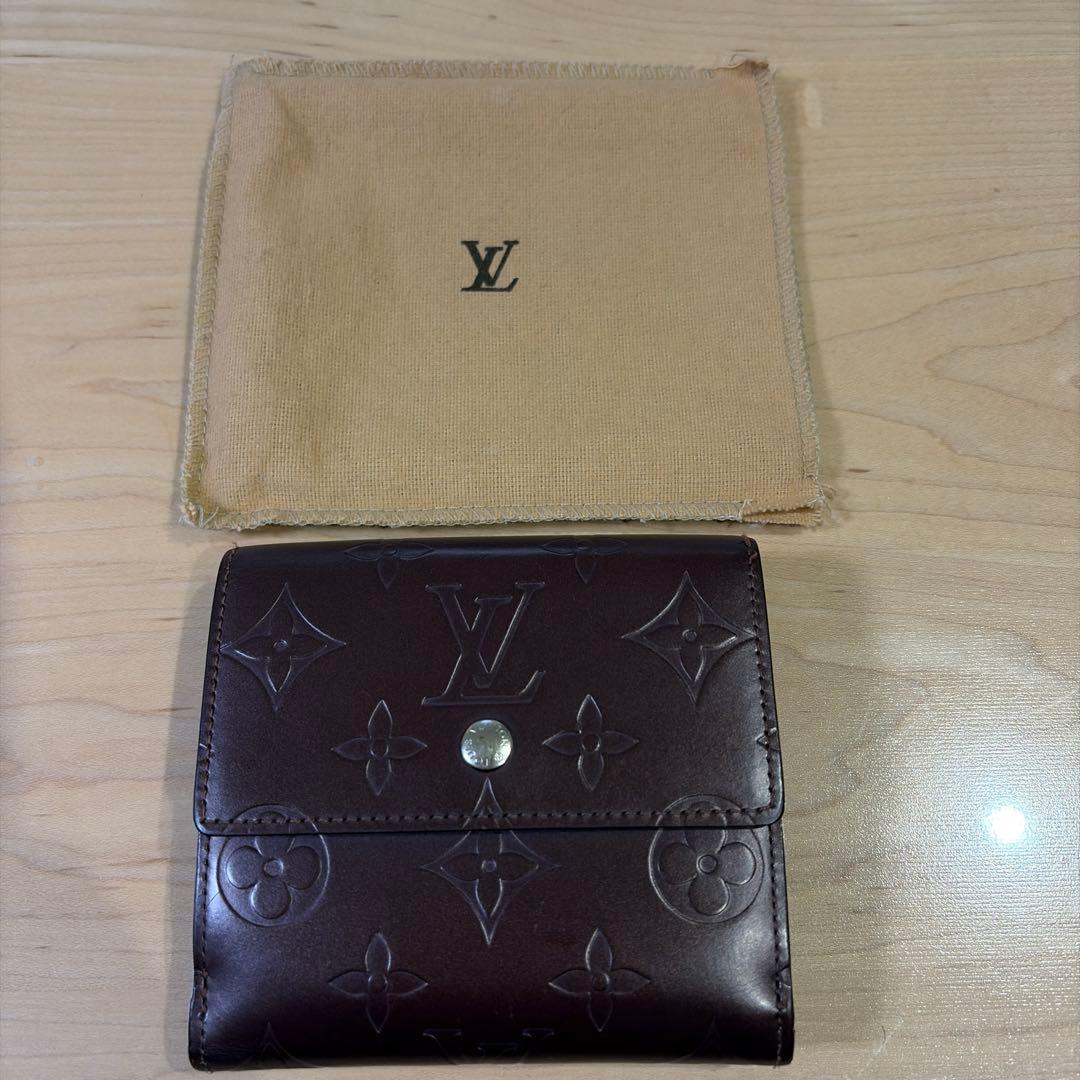 Louis Vuitton モノグラムマット 三つ折りWホック財布