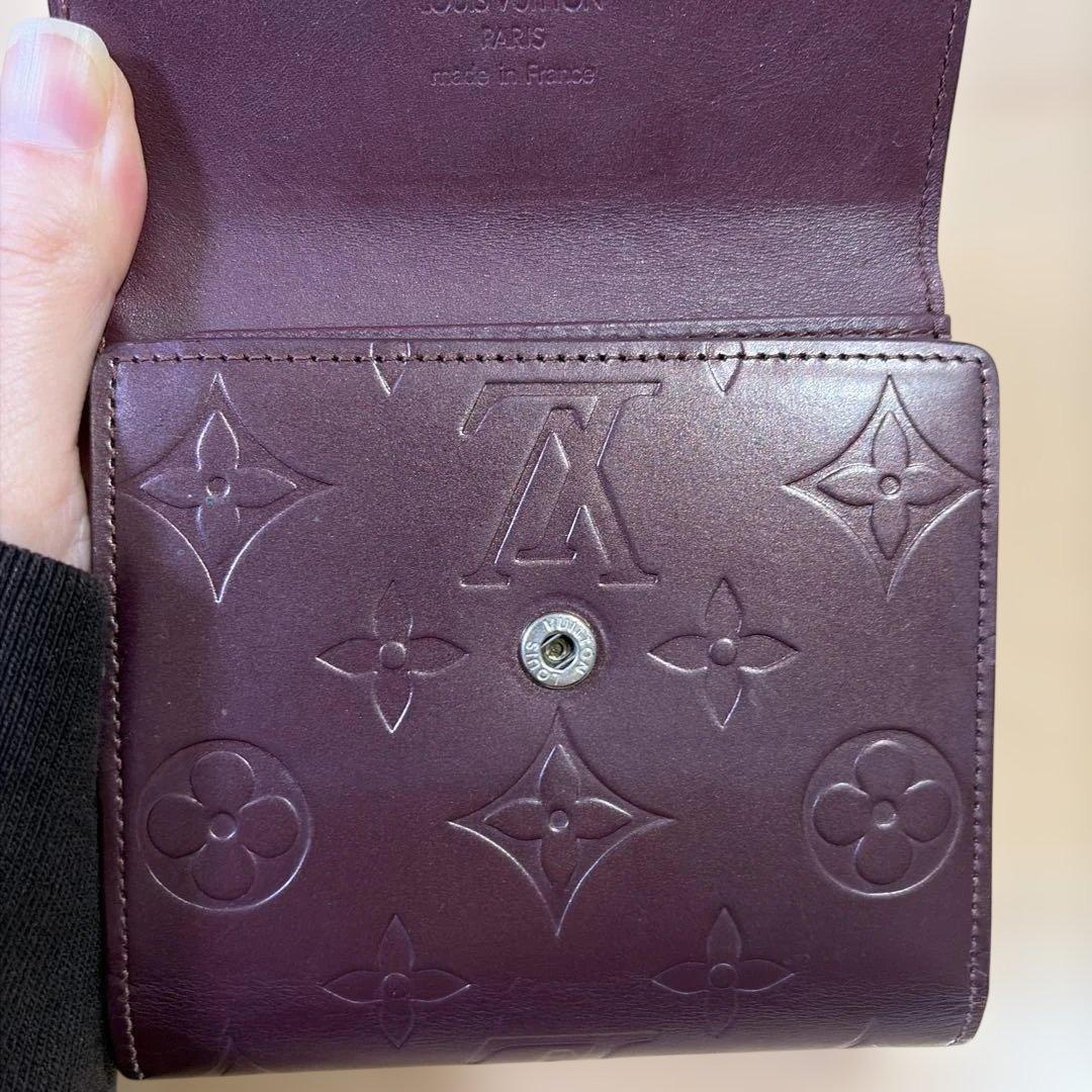 Louis Vuitton モノグラムマット 三つ折りWホック財布