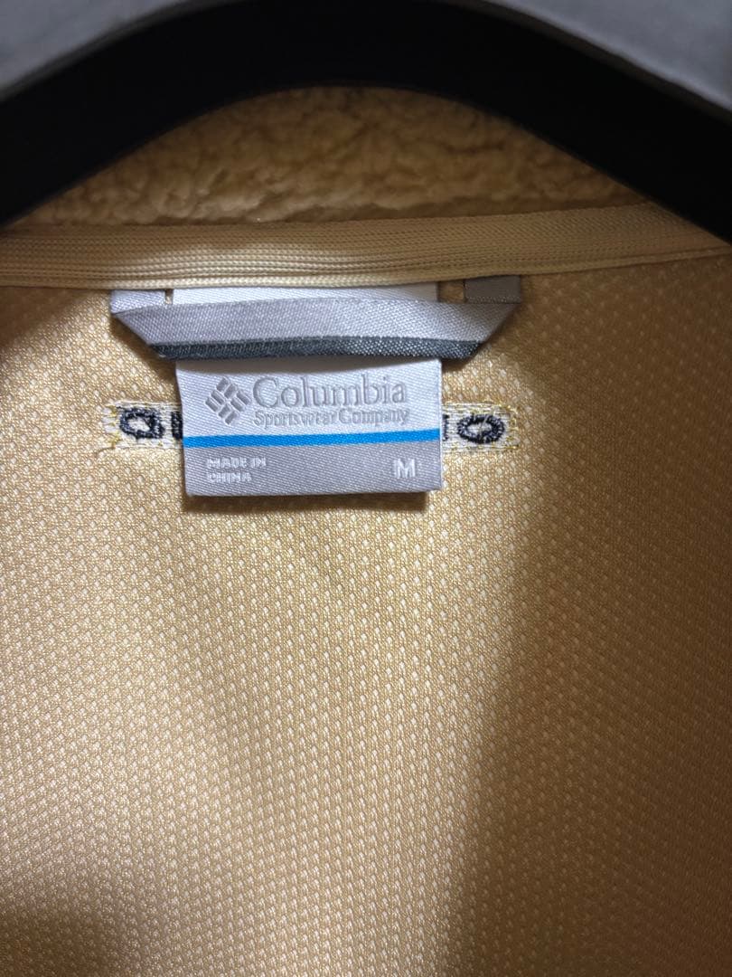 Columbia フリースベスト Mサイズ ベージュ/ネイビー