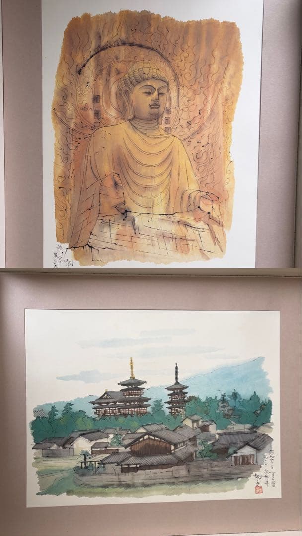 平山郁夫 作品集 「遙かなる旅」新作素描集　25枚揃 絵画 美術　日本経済新聞社