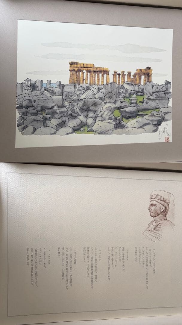 平山郁夫 作品集 「遙かなる旅」新作素描集　25枚揃 絵画 美術　日本経済新聞社