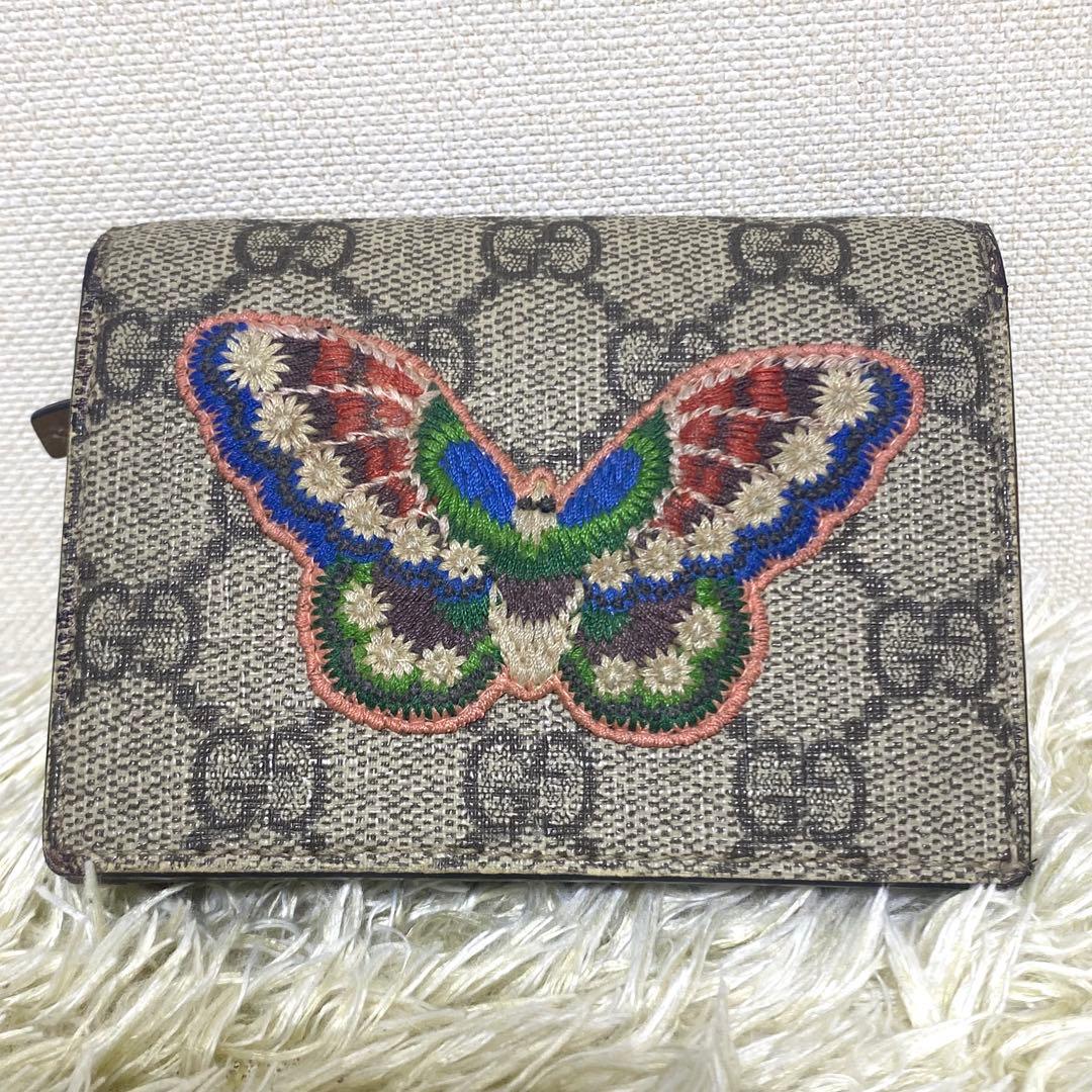 こ*️様 美品✨ GUCCI グッチ 折り財布 バタフライ 刺繡 日本限定 GG