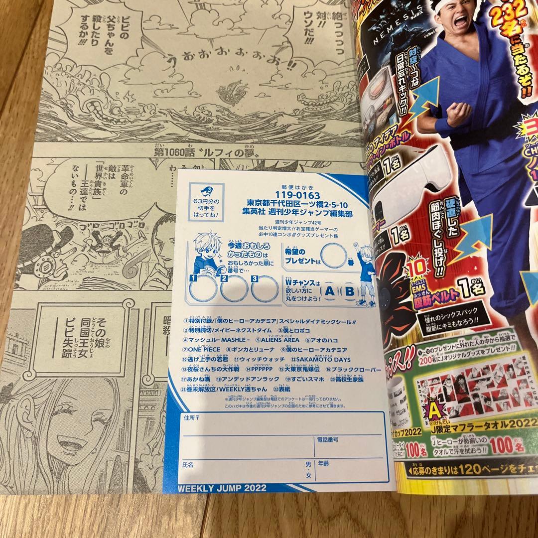 ア*フ様 週刊少年ジャンプ 42号 2022年　ワンピース　ニカ　表紙