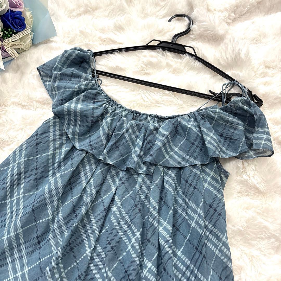 BURBERRY BLUE LABAL ノバチェック ノースリーブ カットソー