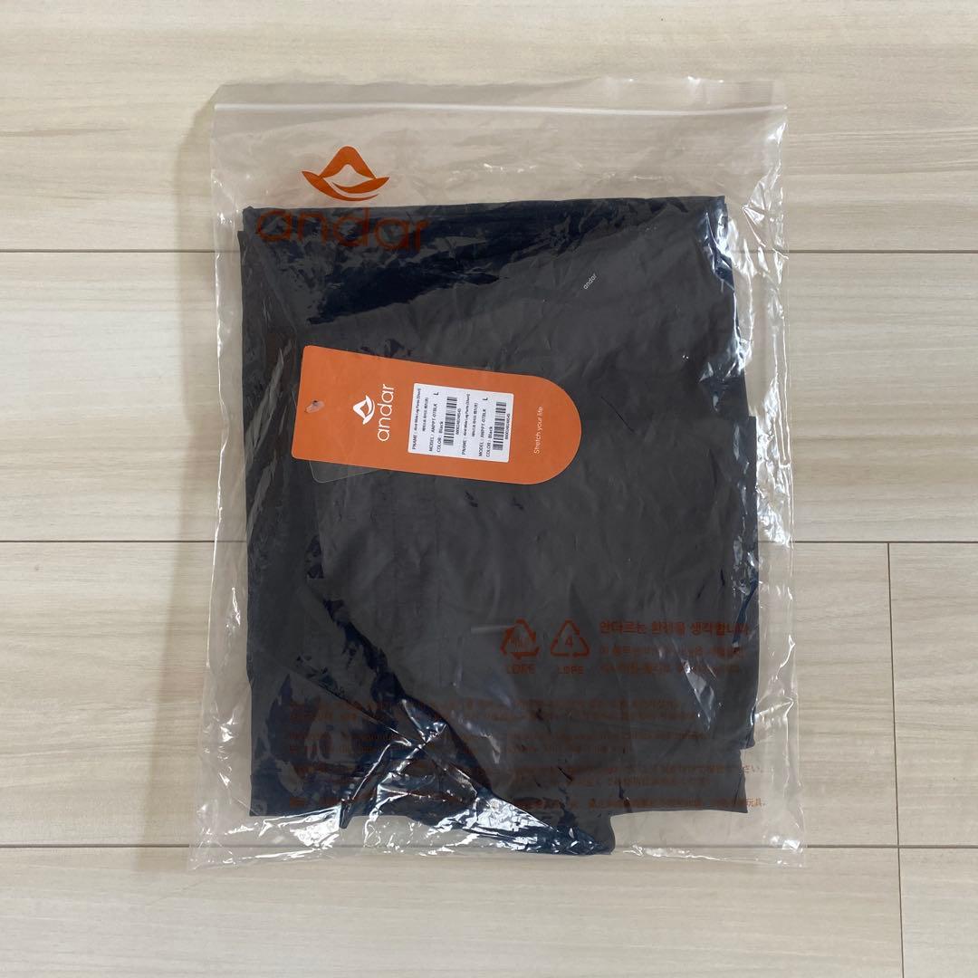 新品 andar Airst ワイドパンツ ショート / Lブラック