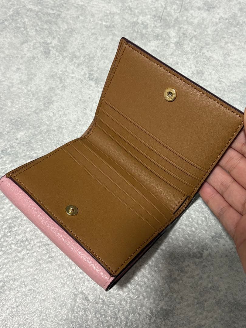 Coach 二つ折り財布 ピンク/ベージュ
