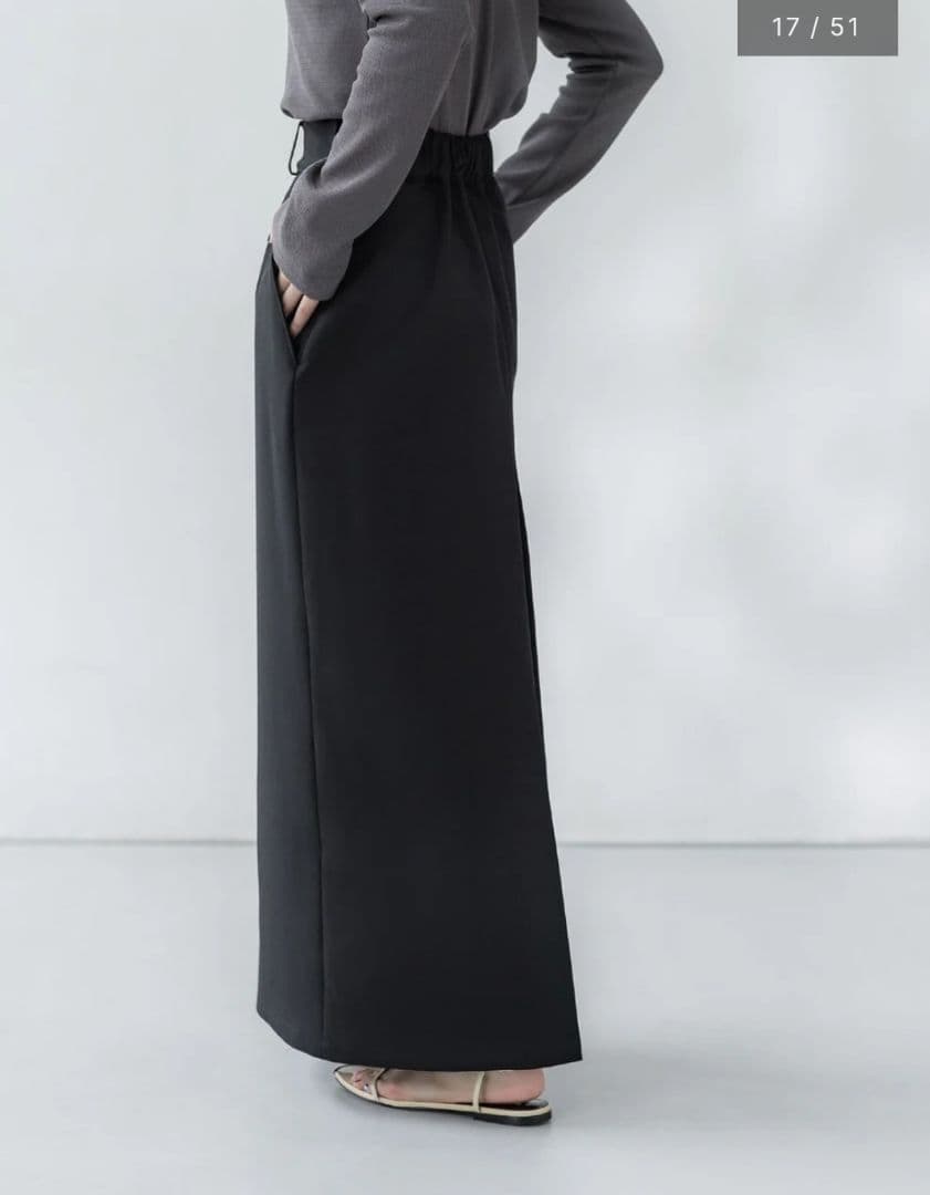 crewre クルーレ バックタックナロースカート black