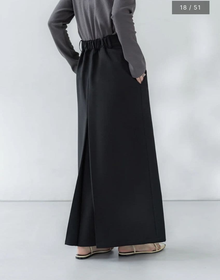 crewre クルーレ バックタックナロースカート black