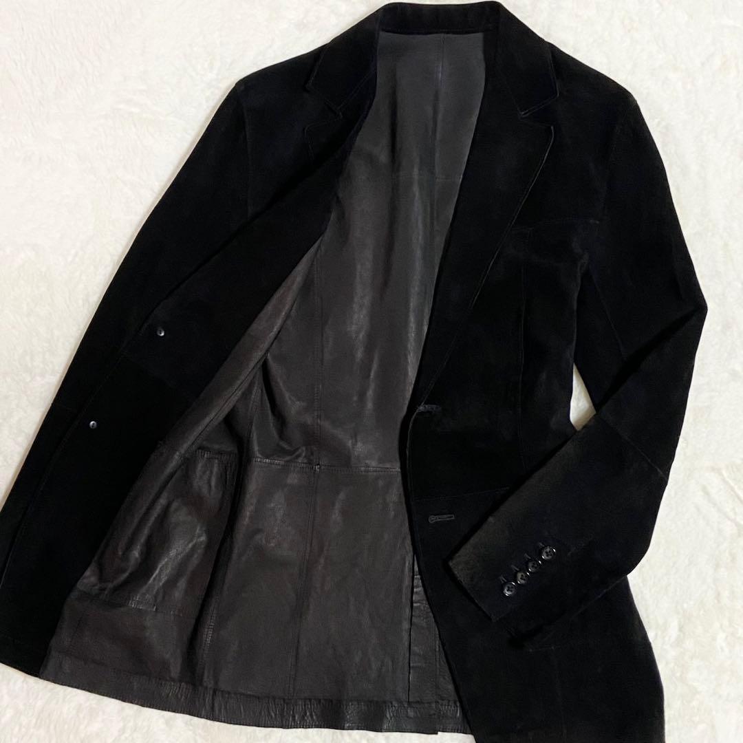 【美品】5351 POUR LES HOMME レザーテーラード 黒 牛革