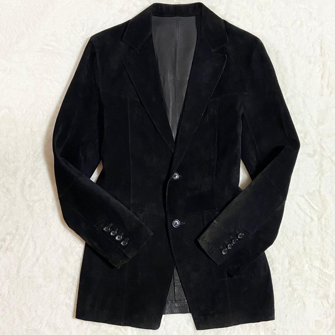 【美品】5351 POUR LES HOMME レザーテーラード 黒 牛革
