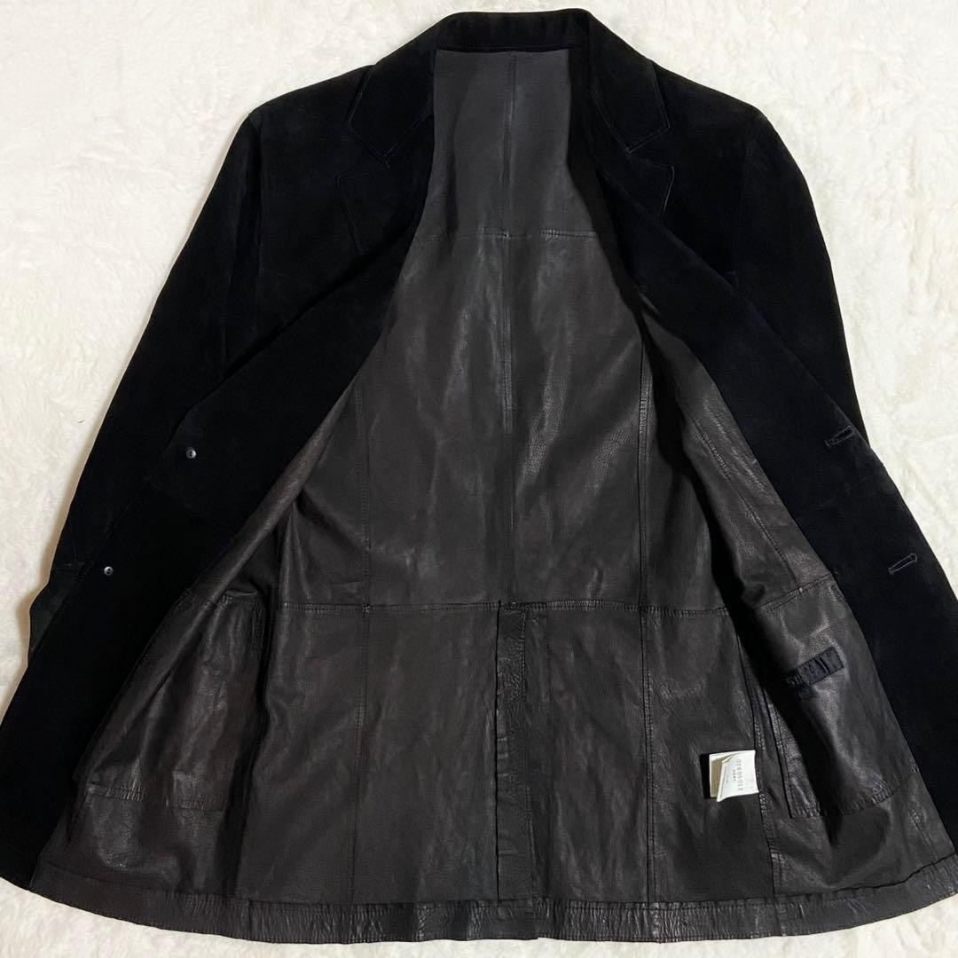 【美品】5351 POUR LES HOMME レザーテーラード 黒 牛革