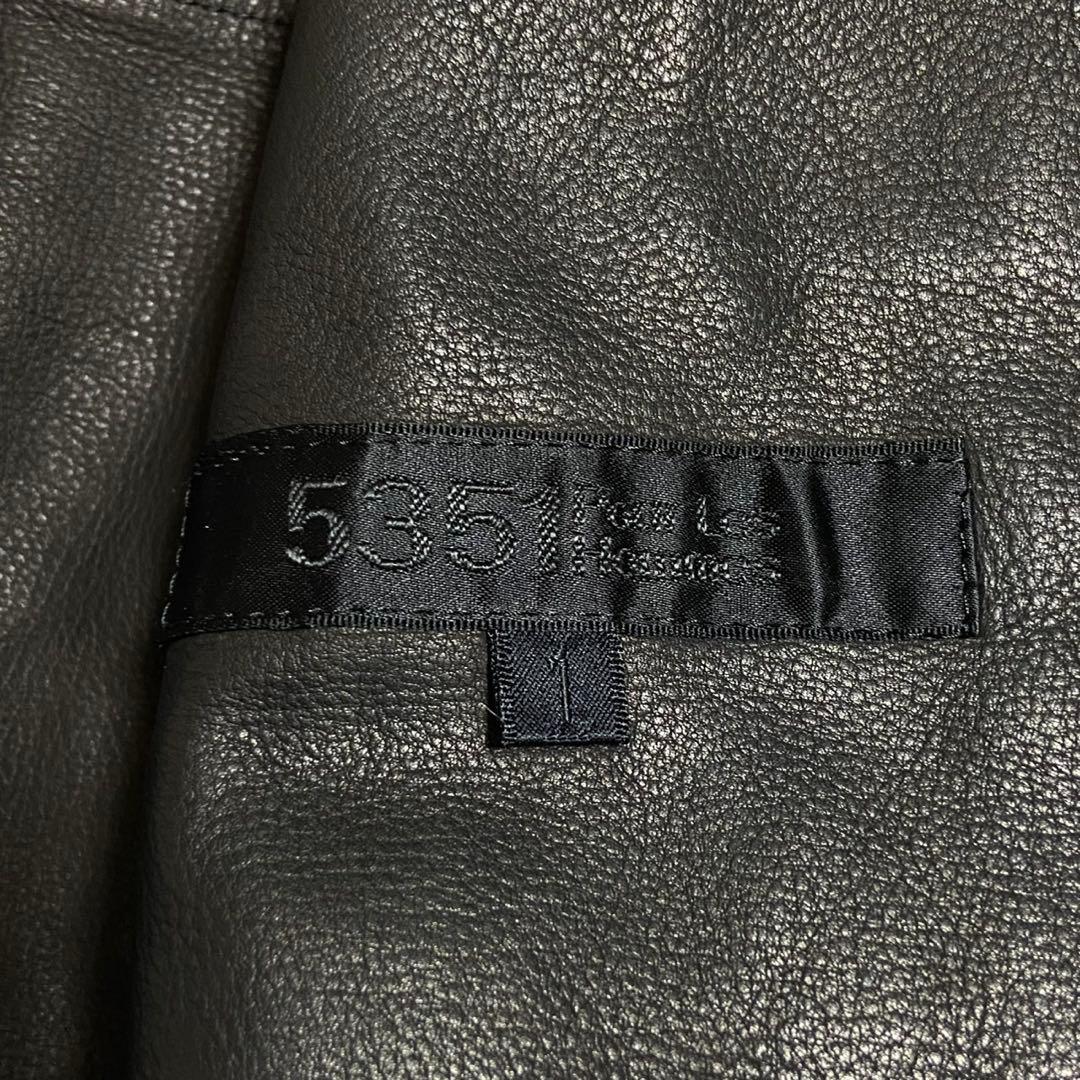 【美品】5351 POUR LES HOMME レザーテーラード 黒 牛革