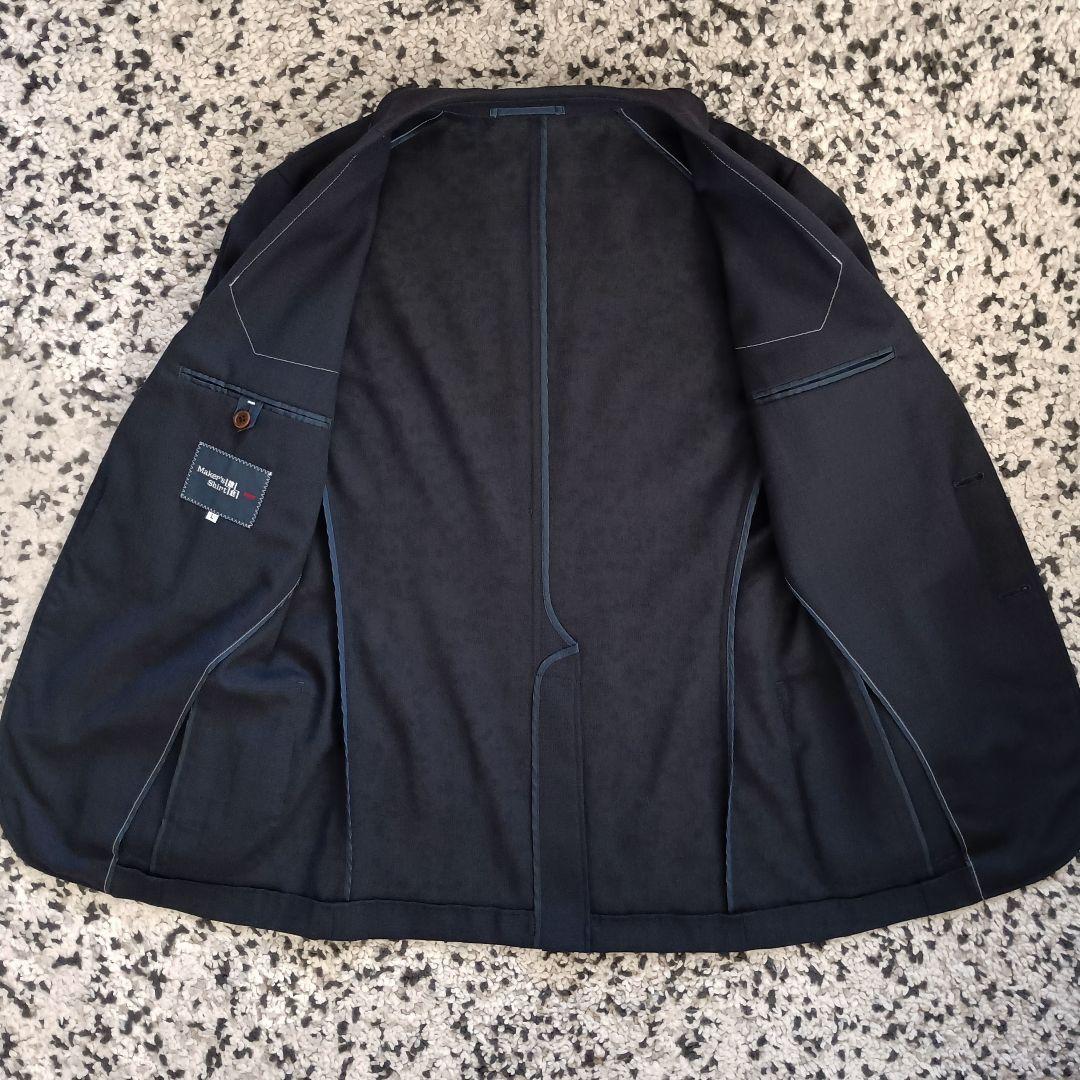【美品】鎌倉シャツ ウールモヘア アンコン ネイビージャケット L