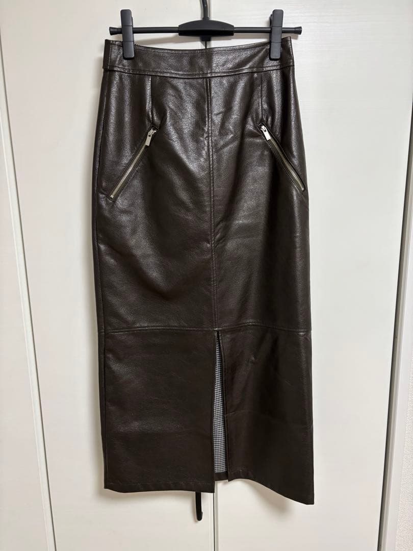 【極美品】2WAY CRASH SYNTHETIC LEATHER SKIRT