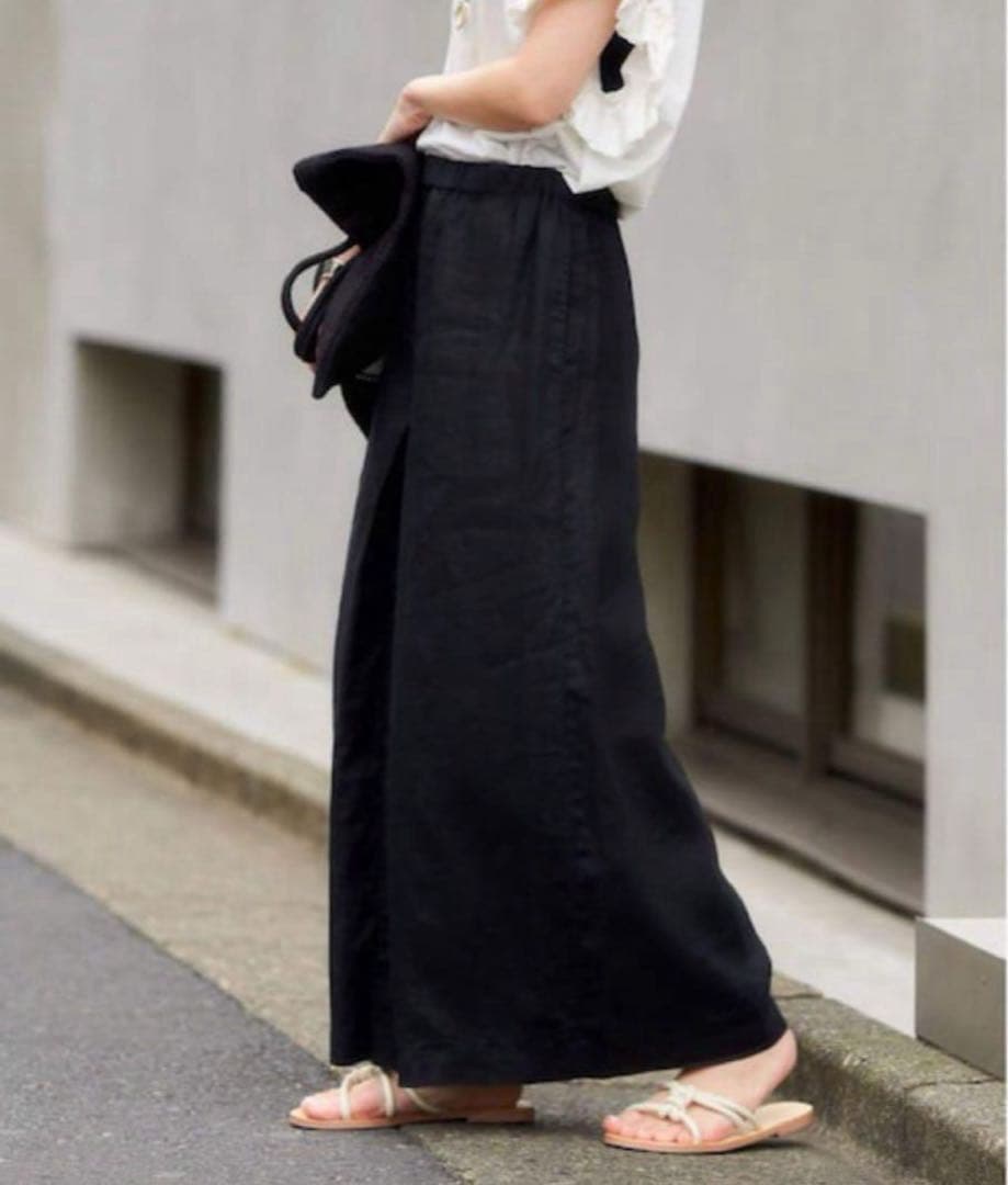 【美品】JOURNAL STANDARD リネンタックキュロット 36 ブラック