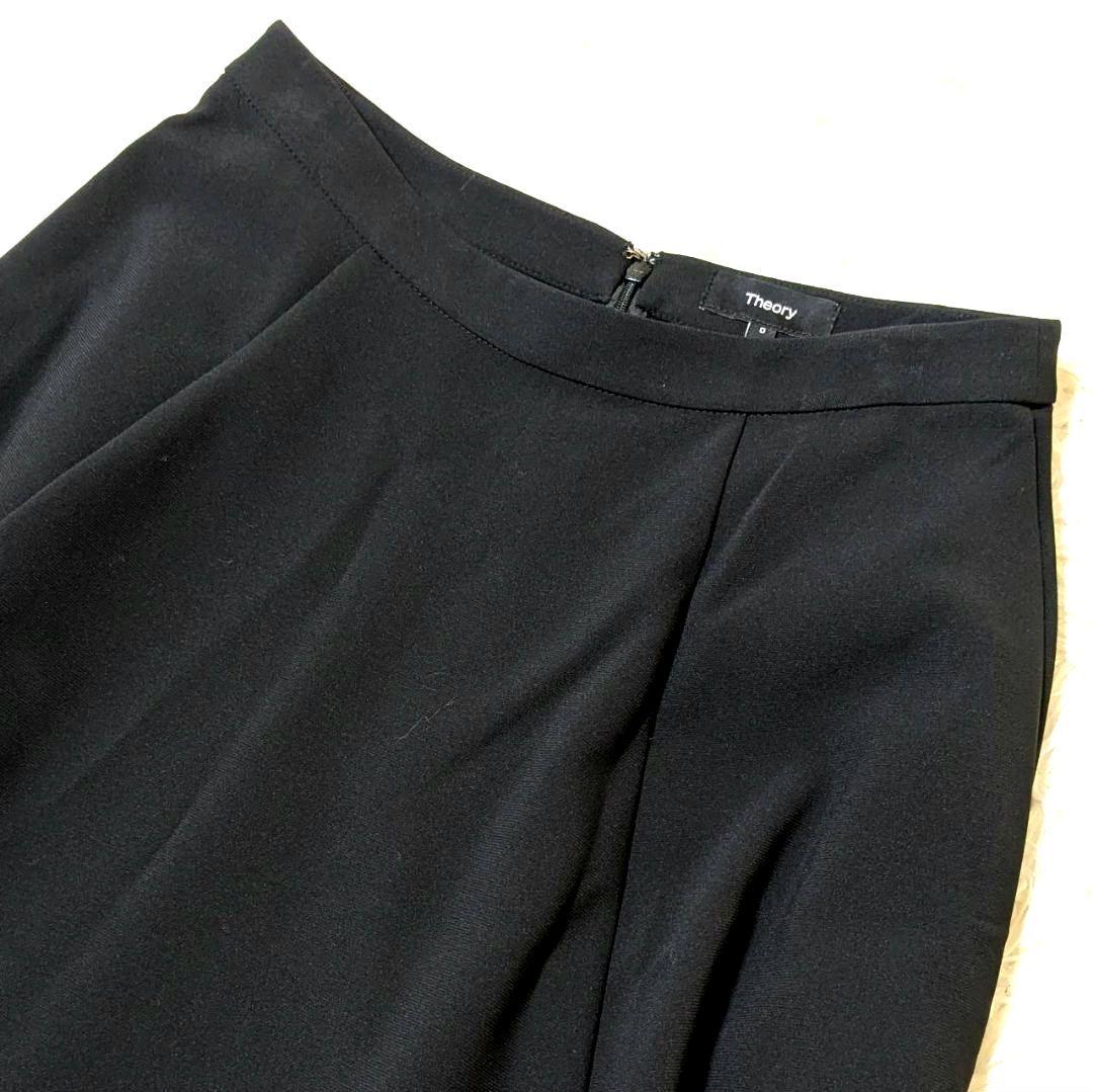 ✨新品未使用 セオリー 24SS 洗える ミドル丈 フレアスカート 黒 XS