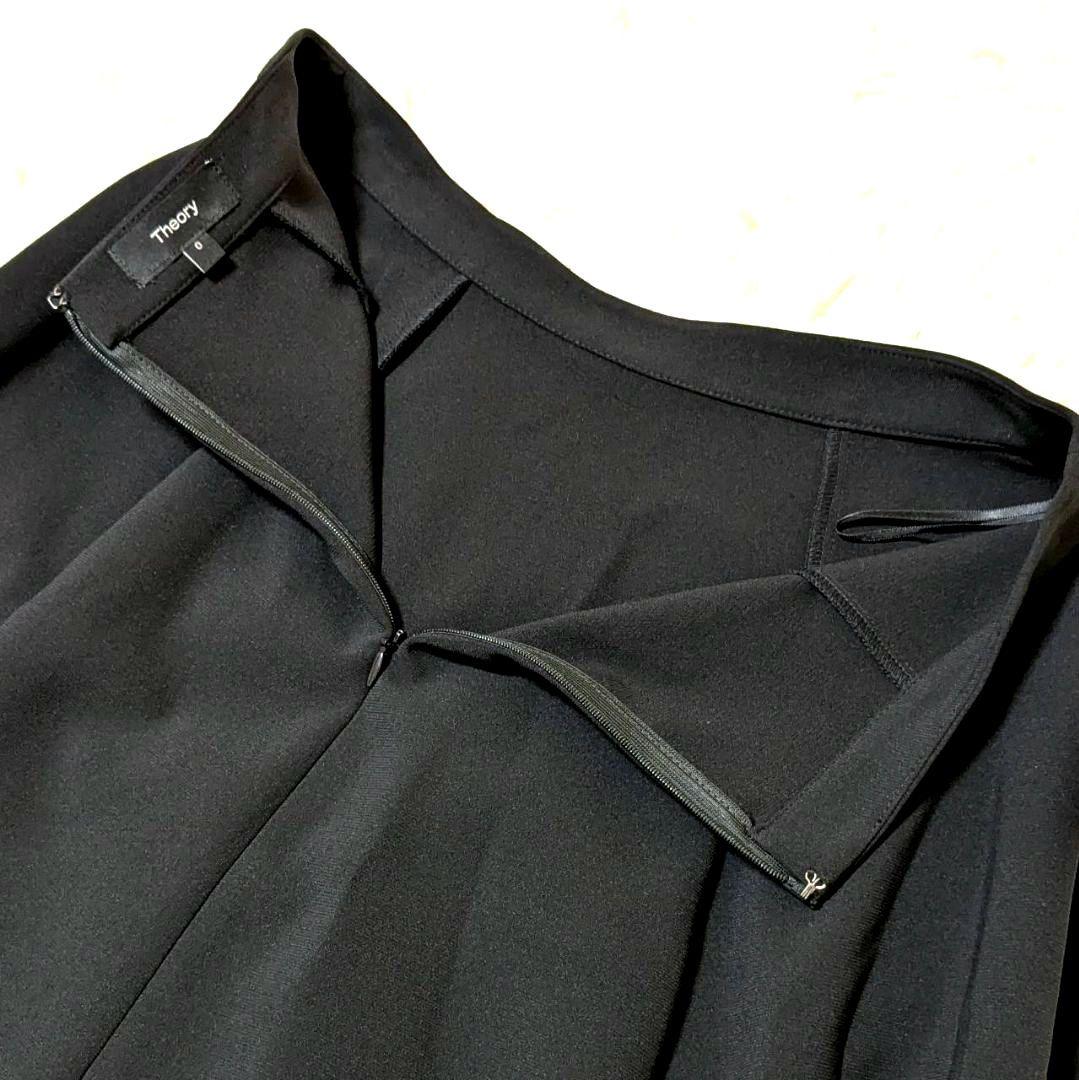 ✨新品未使用 セオリー 24SS 洗える ミドル丈 フレアスカート 黒 XS