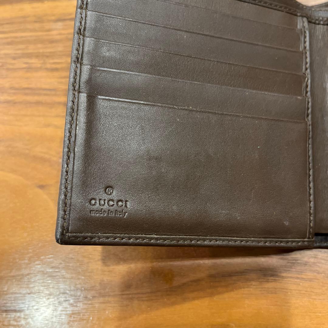 GUCCI 二つ折り財布 GGパターン ベージュ/ブラウン