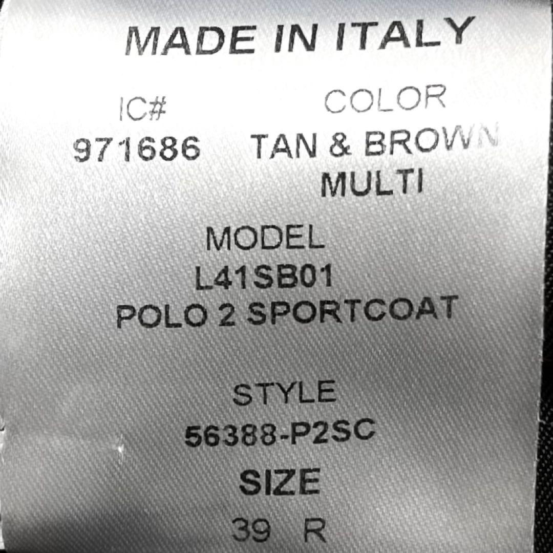 極希少 イタリア製 ポロ ラルフローレン 絹麻 ハウンドトゥース ブレザー 39