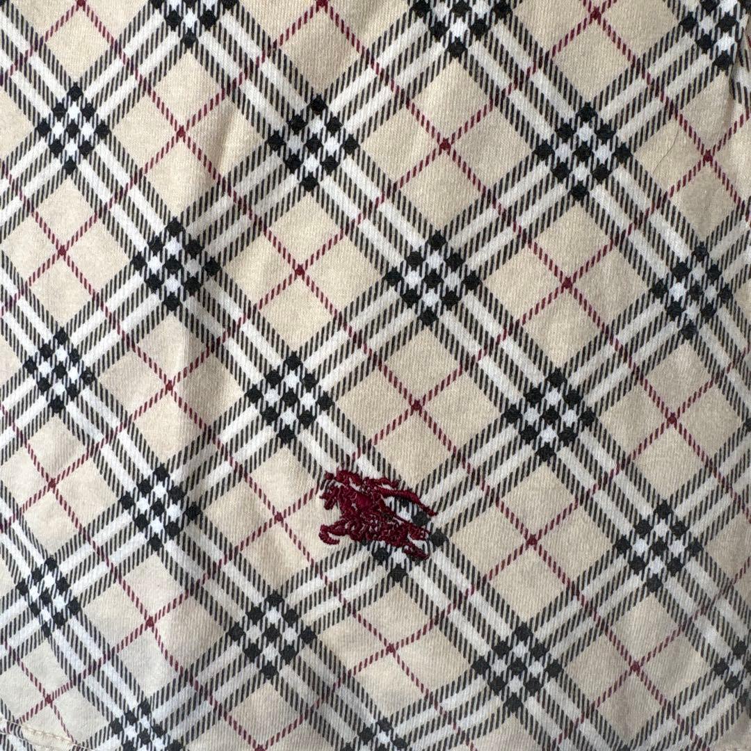 BURBERRYチェック柄キャミソール 赤刺繍