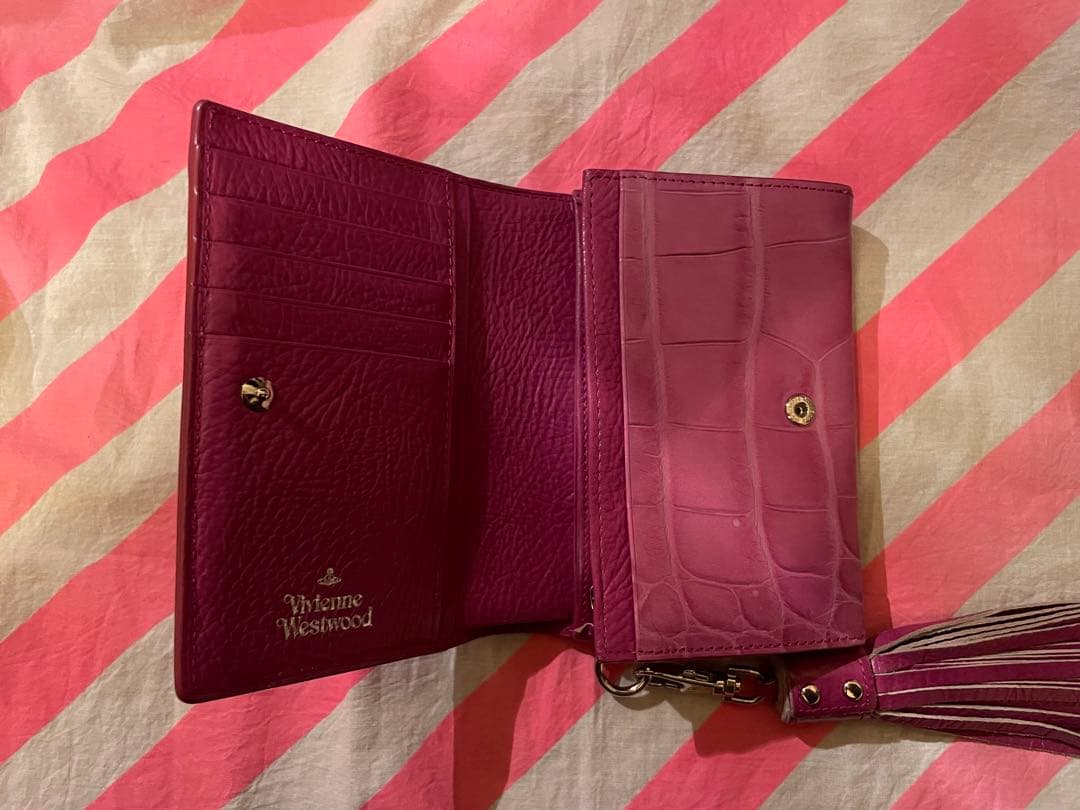 ⋆✦Vivienne Westwood ⋆✦パープルピンク 二つ折り財布 クロコ